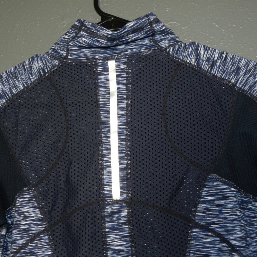 Zella Women Navy Blue Heather Zip Up Fitted Workout Thumbhole Jacket Size Medium - Picture 7 of 8